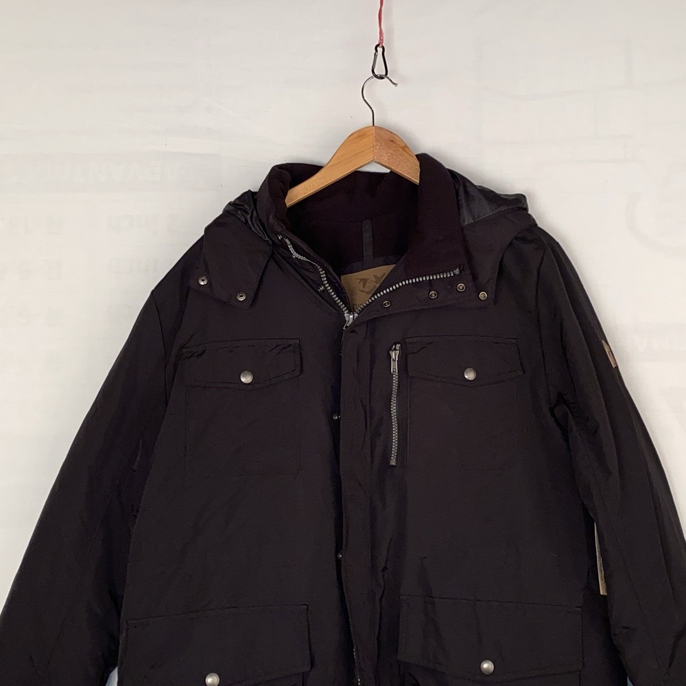 Outdoor Life Winter Coat Men's L Black Polyester Hooded Parka - Picture 2 of 13